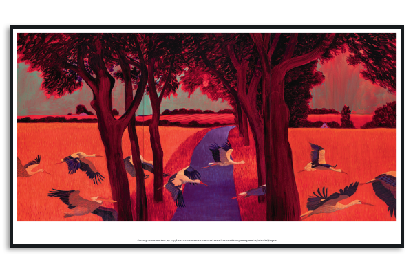 "Landskab med 9 storke" - Simon Bang