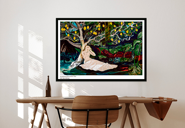 Mie Mørkeberg kunsttryk "Kryptomanian Lemon Tree"