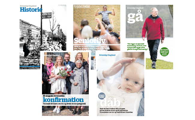 Magasiner: Samlet pakke med Gå, Konfirmation, Dåb, Seniorliv og Historie