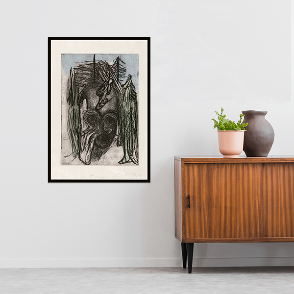 Peter Brandes radering og signeret salmesamling