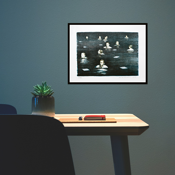 Peter Martensen litografiserie "The Lake" og "Night Scene"